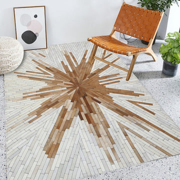 HANDMADE 100% Natural COWHIDE RUG | Patchwork Cowhide Area Rug | Real Cowhide Hallway Runner | Hair on Leather Cowhide Carpet | PR10