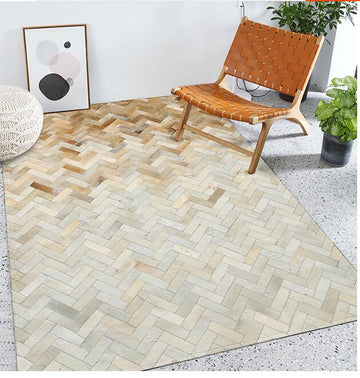 HANDMADE 100% Natural COWHIDE RUG | Patchwork Cowhide Area Rug | Real Cowhide Hallway Runner | Hair on Leather Cowhide Carpet | PR39