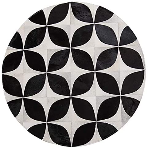 Leather Luxury: Genuine Cowhide Patchwork Area Rug | Hair on Leather Cowhide Carpet | PR110