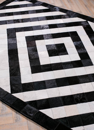 HANDMADE 100% Natural Patchwork COWHIDE AREA RUG |  Real Cowhide Hallway Runner | Hair on Leather Carpet | PR38