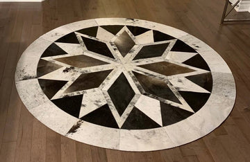 HANDMADE 100% Natural COWHIDE RUG | Patchwork Cowhide Area Rug | Hair on Leather Cowhide Carpet | PR89