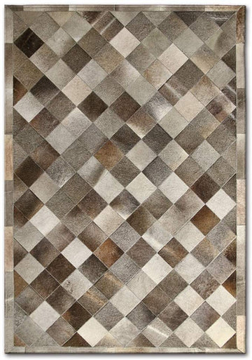 Sophisticated Style: Genuine Cowhide Patchwork Rug | Real Cowhide Hallway Runner | Hair on Leather Carpet | PR181