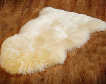 Genuine Australian Champagne SHEEPSKIN Rug ( 3 x 2 ft. approx. ) 100% Natural Real Sheepskin Fur Area Rug