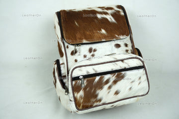 Natural Cowhide Backpack Bag | 100% Real Hair On Cowhide Leather Backpack Bag | Cowhide Shoulder Bag | Hair on Leather Backpack | BP23