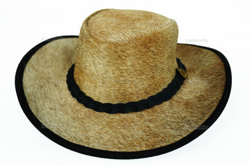 Cowboy Hat | Natural Cowhide Hat | Real Hair on Leather Hat | Western Cowboy Hat | Camel Cowboy Hat | Handmade Cow Skin Hat | Cowgirl hat | HAT4
