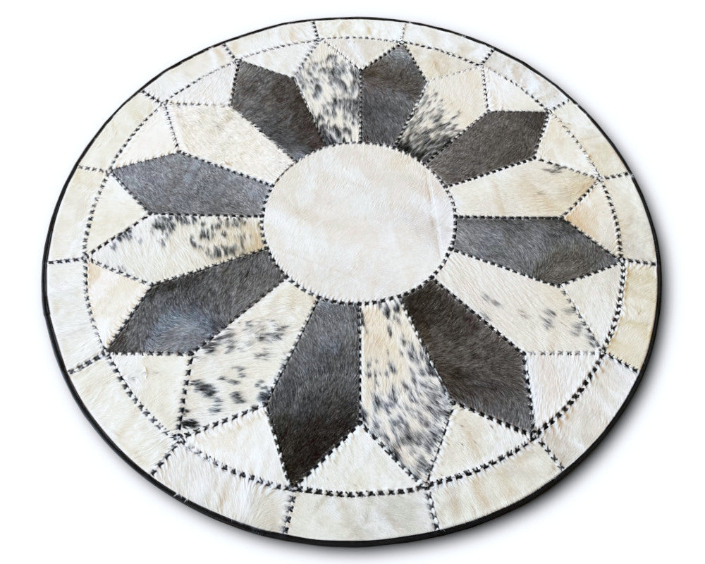 HANDMADE 100% Natural COWHIDE RUG | Patchwork Cowhide Area Rug | Hair on Leather Cowhide Carpet | PR171