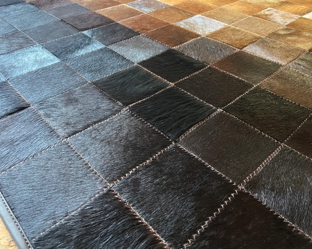 HANDMADE 100% Natural COWHIDE RUG | Patchwork Cowhide Area Rug | Real Cowhide Hallway Runner | Hair on Leather Cowhide Carpet | 502