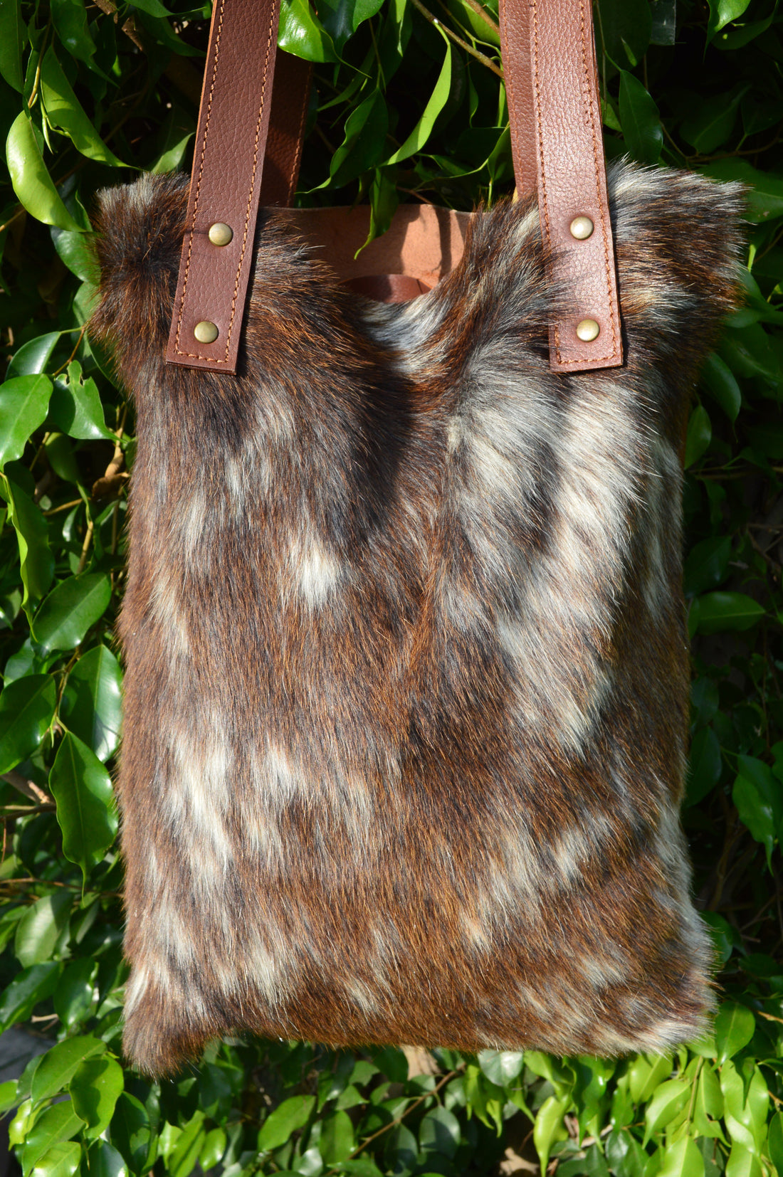 Natural Cowhide Tote Bag | Hair On Leather Cow Hide Handbag | Real Cow Skin Shoulder Bag | TB53