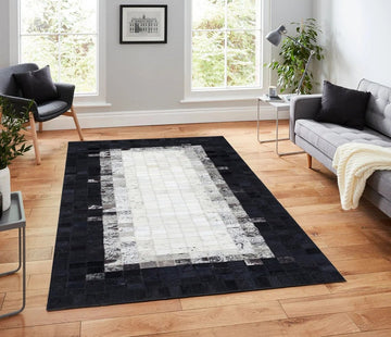 HANDMADE 100% Natural COWHIDE RUG | Patchwork Cowhide Area Rug | Real Cowhide Hallway Runner | Hair on Leather Cowhide Carpet | PR136