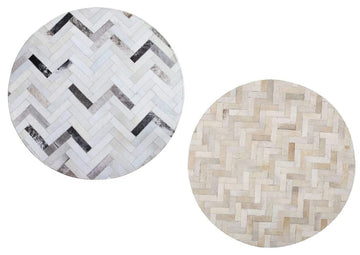 HANDMADE 100% Natural Patchwork Cowhide Area Rug | Hair on Leather Cowhide Carpet | PR79