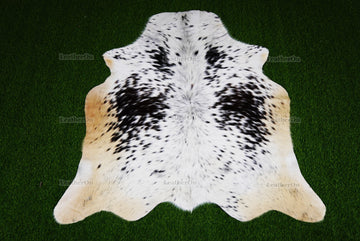 Black White Cowhide (4 X 4 ft.) Exact As Photo Cowhide Rug | 100% Natural Cowhide Area Rug | Real Hair-on Leather Cowhide Rug | C876