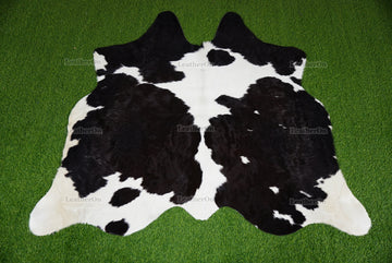 Black White Cowhide (5 X 5.5 ft.) Exact As Photo Cowhide Rug | 100% Natural Cowhide Area Rug | Real Hair-on Leather Cowhide Rug | C879