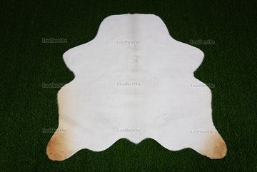 Pure White Cowhide (3.9 X 3.9 ft.) Exact As Photo Cowhide Rug | 100% Natural Cowhide Area Rug | Real Hair-on Leather Cowhide Rug | C880