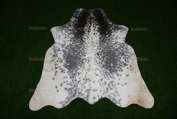 Gray White Cowhide (4.5 X 4.5 ft.) Exact As Photo Cowhide Rug | 100% Natural Cowhide Area Rug | Real Hair-on Leather Cowhide Rug | C886