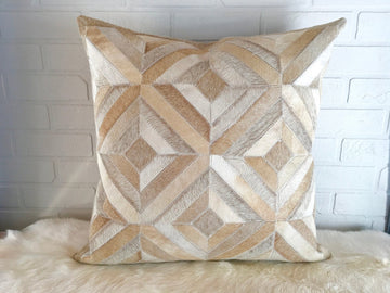 Cowhide Patchwork Pillows Covers 100% Natural Hair on Cowhide Leather Pillow Cases Real Cowhide Cushion Covers | PLW224