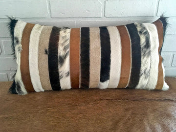 Cowhide Pillows Covers (12X 24 inch) 100% Natural Hair on Cowhide Leather Pillow Cases Real Cowhide Cushion Covers