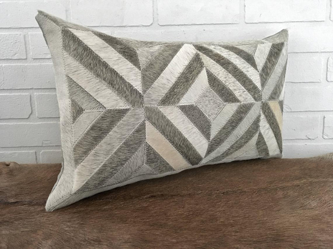 Cowhide Pillows Covers (12X 24 inch) 100% Natural Hair on Cowhide Leather Pillow Cases Real Cowhide Cushion Covers