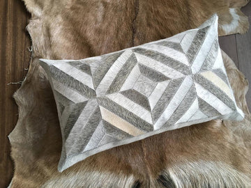 Cowhide Pillows Covers (12X 24 inch) 100% Natural Hair on Cowhide Leather Pillow Cases Real Cowhide Cushion Covers