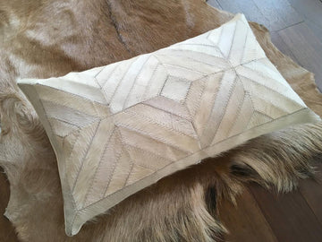Cowhide Pillows Covers (12X 24 inch) 100% Natural Hair on Cowhide Leather Pillow Cases Real Cowhide Pillow Covers