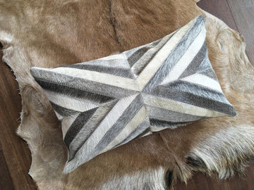 Cowhide Pillows Covers (12X 24 inch) 100% Natural Hair on Cowhide Leather Pillow Cases Real Cowhide Pillow Covers