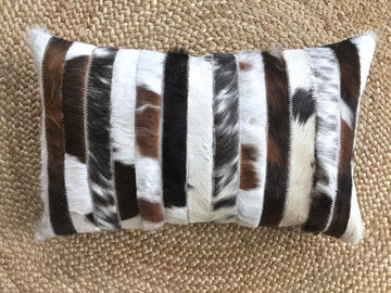 Cowhide Pillows Covers (12X 24 inch) 100% Natural Hair on Cowhide Leather Pillow Cases Real Cowhide Cushion Covers