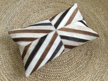 Cowhide Pillows Covers (12X 24 inch) 100% Natural Hair on Cowhide Leather Pillow Cases Real Cowhide Pillow Covers