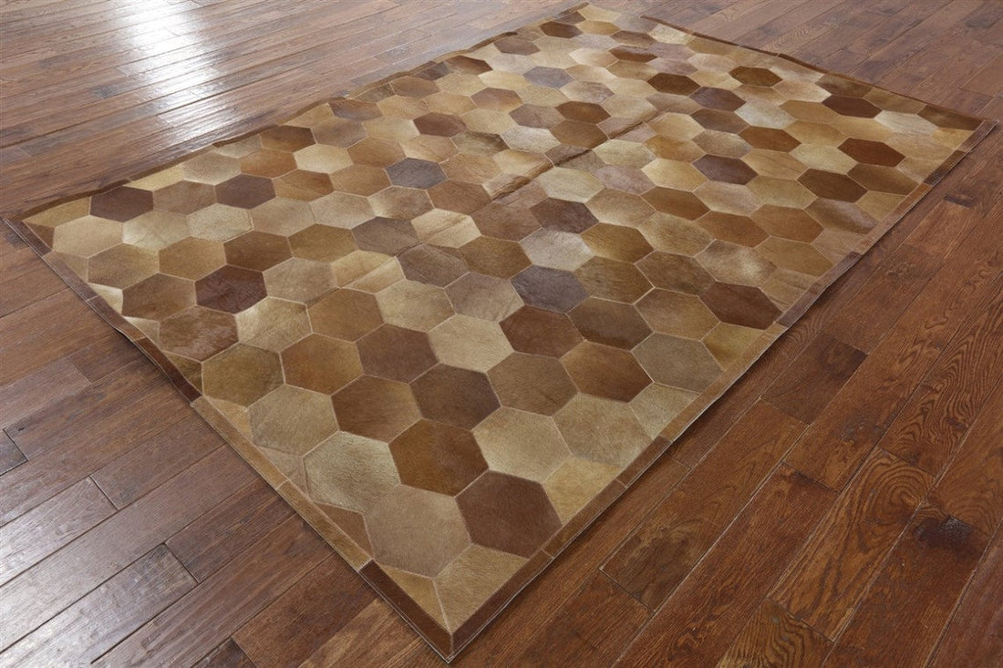 HANDMADE 100% Natural COWHIDE RUG | Patchwork Cowhide Area Rug | Real Cowhide Hallway Runner | Hair on Leather Cowhide Carpet | PR9