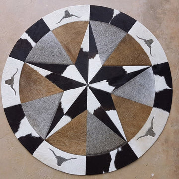 HANDMADE 100% Natural COWHIDE RUG | Patchwork Cowhide Area Rug | Hair on Leather Cowhide Carpet | PR158