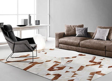 HANDMADE 100% Natural COWHIDE RUG | Patchwork Cowhide Area Rug | Real Cowhide Hallway Runner | Hair on Leather Cowhide Carpet | PR31