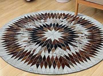 HANDMADE 100% Natural COWHIDE RUG | Patchwork Cowhide Area Rug | Hair on Leather Cowhide Carpet | PR95