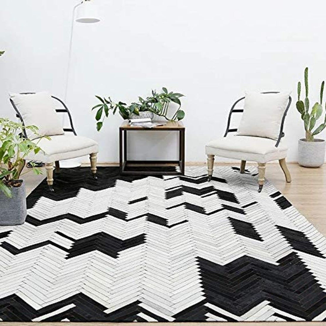 HANDMADE 100% Natural COWHIDE RUG | Patchwork Cowhide Area Rug | Real Cowhide Hallway Runner | Hair on Leather Cowhide Carpet | PR68