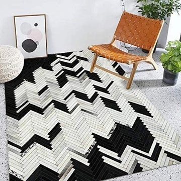 HANDMADE 100% Natural COWHIDE RUG | Patchwork Cowhide Area Rug | Real Cowhide Hallway Runner | Hair on Leather Cowhide Carpet | PR68