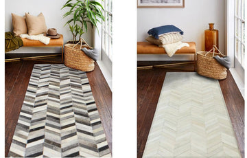 HANDMADE 100% Natural COWHIDE RUG | Patchwork Cowhide Area Rug | Real Cowhide Hallway Runner | Hair on Leather Cowhide Carpet | PR33