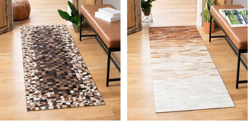 HANDMADE 100% Natural COWHIDE RUG | Patchwork Cowhide Area Rug | Real Cowhide Hallway Runner | Hair on Leather Cowhide Carpet | PR49