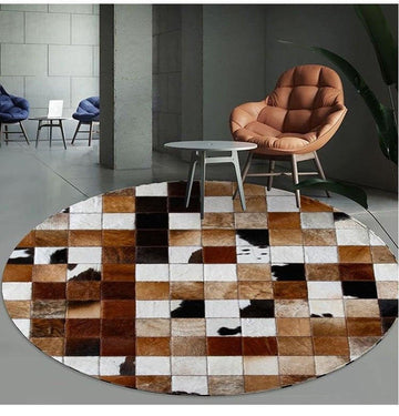 HANDMADE 100% Natural COWHIDE RUG | Patchwork Cowhide Area Rug | Hair on Leather Cowhide Carpet | PR93