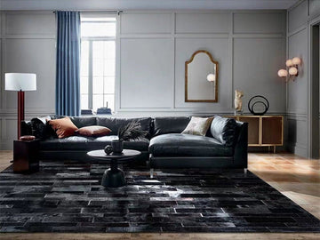 HANDMADE 100% Natural COWHIDE RUG | Patchwork Cowhide Area Rug | Real Cowhide Hallway Runner | Hair on Leather Cowhide Carpet | PR50
