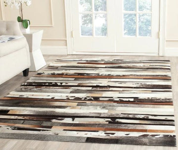 HANDMADE 100% Natural COWHIDE RUG | Patchwork Cowhide Area Rug | Real Cowhide Hallway Runner | Hair on Leather Cowhide Carpet | PR23