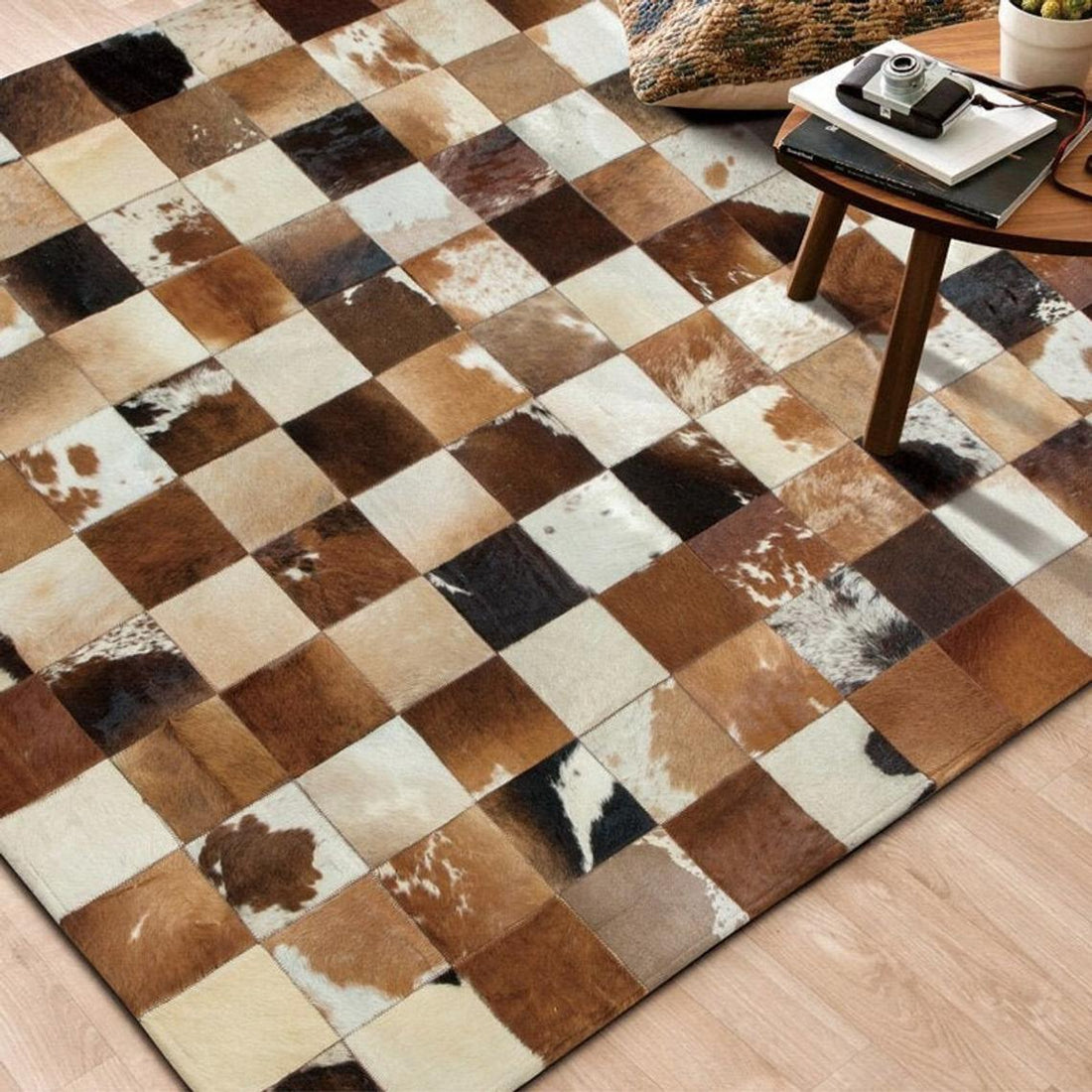 HANDMADE 100% Natural COWHIDE RUG | Patchwork Cowhide Area Rug | Real Cowhide Hallway Runner | Hair on Leather Cowhide Carpet | PR26