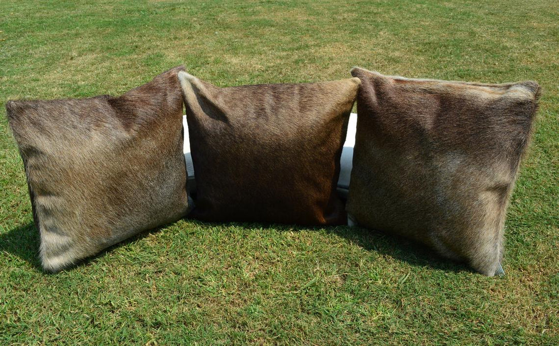Double Sided Natural Cowhide Pillow Covers Real Hair on Cowhide Leather Cushion Covers
