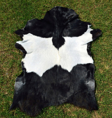 Exact As PHOTO ( 3 ft x 2 ft ), 100% Natural GOAT Hide Hair-on Leather Rug Genuine Goat Skin Area Rug - G28