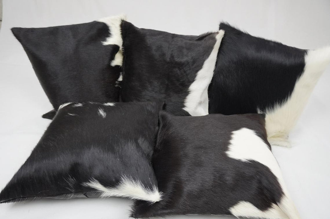 Cowhide Cushion Covers 100% Natural Hair on Leather Cow Hide Pillow Covers Handmade Real Cow Skin Pillow Cases |