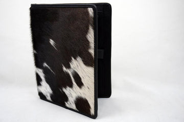 GENUINE Cowhide File Bag | Natural Hair-on Leather Office File Cover | Real Cow Skin Documents Bag | FC02
