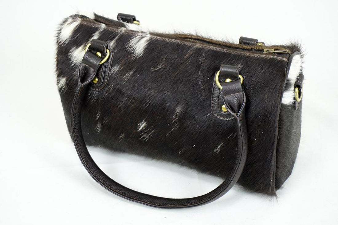 GENUINE Cowhide Barrel Bag | Real Cow Skin Shoulder Bag | Hair on Leather Hand Bag | Cowhide Ladies Bag | Cow Skin Women Bag