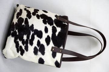 Natural Cowhide Tote Bags | Hair On Leather Cow Hide Handbags | Shoulder Bags | TB106