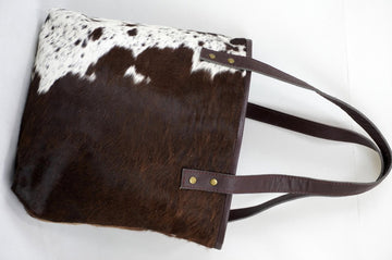 Double Sided Natural Cowhide Tote Bags |  Hair On Leather Cow Hide Handbags | Shoulder Bags | DTB124