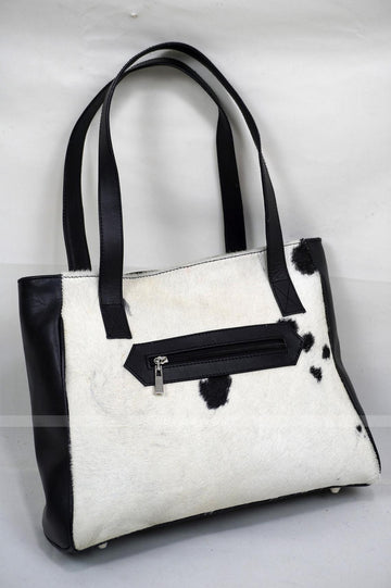 Natural Hair On Cowhide Handbag | Genuine Hair On Leather Shoulder Bag | Ladies Bag