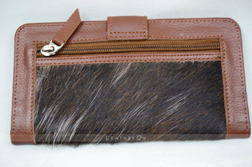 100% Natural Hair On Cowhide Clutch | Hair on Leather Clutch Wallet | Clutch Purse | Ladies Purse
