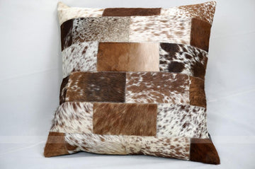 Cowhide Patchwork Pillow Covers Natural Cowhide Pillow Cases 100% Real Hair on Leather Patchwork Cushion Covers | PLW 201