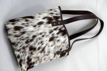 Natural Cowhide Tote Bags | Hair On Leather Cow Hide Handbags | Real Cow Skin Shoulder Bags | TB115