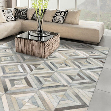 HANDMADE 100% Natural COWHIDE RUG | Patchwork Cowhide Area Rug | Real Cowhide Hallway Runner | Hair on Leather Cowhide Carpet | PR52